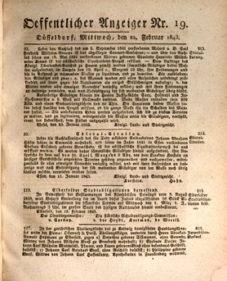 Amtsblatt für den Regierungsbezirk Düsseldorf Mittwoch 22. Februar 1843