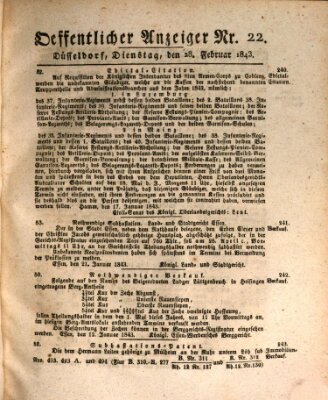 Amtsblatt für den Regierungsbezirk Düsseldorf Dienstag 28. Februar 1843