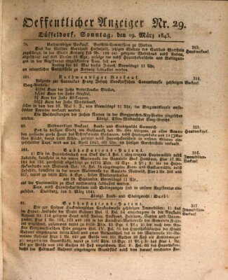 Amtsblatt für den Regierungsbezirk Düsseldorf Sonntag 19. März 1843