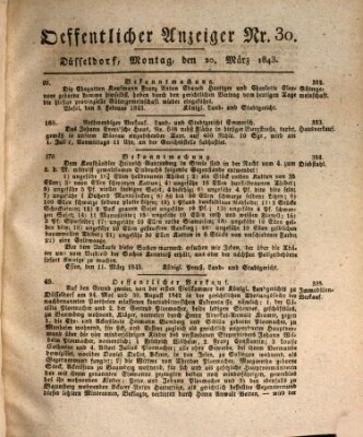 Amtsblatt für den Regierungsbezirk Düsseldorf Montag 20. März 1843