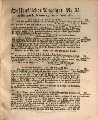 Amtsblatt für den Regierungsbezirk Düsseldorf Sonntag 2. April 1843