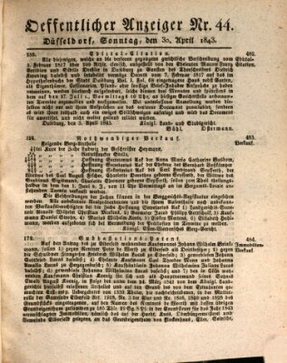 Amtsblatt für den Regierungsbezirk Düsseldorf Sonntag 30. April 1843