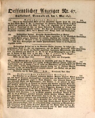 Amtsblatt für den Regierungsbezirk Düsseldorf Samstag 6. Mai 1843