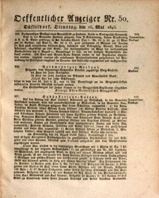 Amtsblatt für den Regierungsbezirk Düsseldorf Dienstag 16. Mai 1843