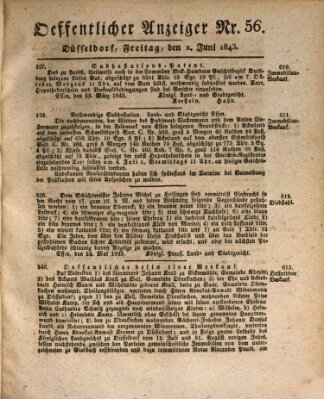 Amtsblatt für den Regierungsbezirk Düsseldorf Freitag 2. Juni 1843