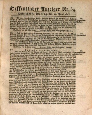 Amtsblatt für den Regierungsbezirk Düsseldorf Montag 12. Juni 1843