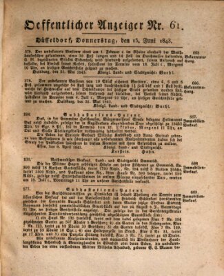 Amtsblatt für den Regierungsbezirk Düsseldorf Donnerstag 15. Juni 1843