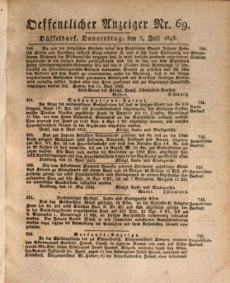 Amtsblatt für den Regierungsbezirk Düsseldorf Donnerstag 6. Juli 1843