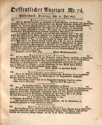 Amtsblatt für den Regierungsbezirk Düsseldorf Freitag 21. Juli 1843