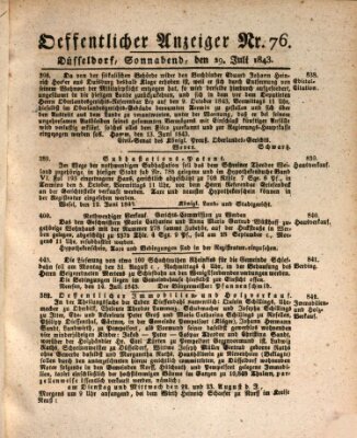 Amtsblatt für den Regierungsbezirk Düsseldorf Samstag 29. Juli 1843