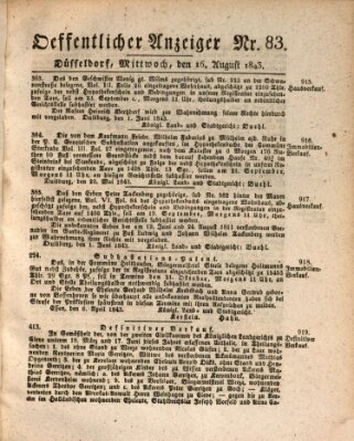 Amtsblatt für den Regierungsbezirk Düsseldorf Mittwoch 16. August 1843