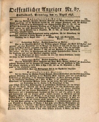 Amtsblatt für den Regierungsbezirk Düsseldorf Sonntag 27. August 1843