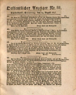 Amtsblatt für den Regierungsbezirk Düsseldorf Dienstag 29. August 1843