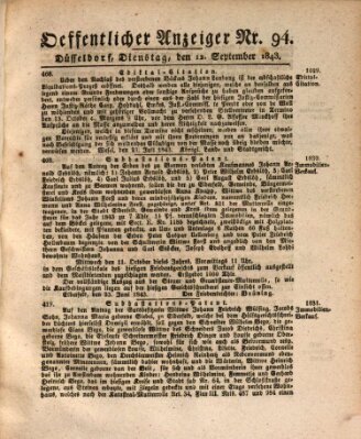 Amtsblatt für den Regierungsbezirk Düsseldorf Dienstag 12. September 1843