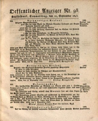 Amtsblatt für den Regierungsbezirk Düsseldorf Donnerstag 21. September 1843