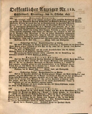 Amtsblatt für den Regierungsbezirk Düsseldorf Dienstag 31. Oktober 1843