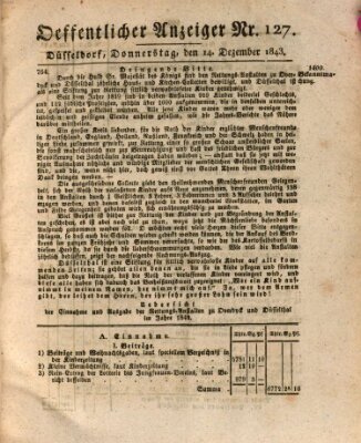 Amtsblatt für den Regierungsbezirk Düsseldorf Donnerstag 14. Dezember 1843