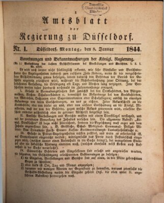 Amtsblatt für den Regierungsbezirk Düsseldorf Montag 8. Januar 1844