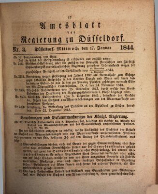 Amtsblatt für den Regierungsbezirk Düsseldorf Mittwoch 17. Januar 1844