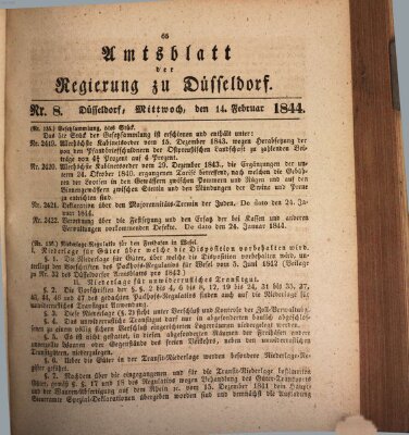 Amtsblatt für den Regierungsbezirk Düsseldorf Mittwoch 14. Februar 1844