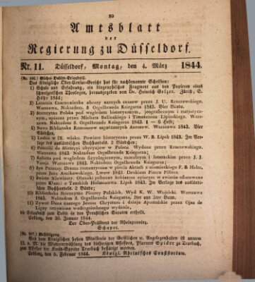 Amtsblatt für den Regierungsbezirk Düsseldorf Montag 4. März 1844