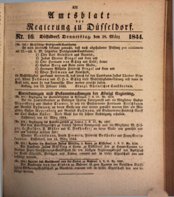 Amtsblatt für den Regierungsbezirk Düsseldorf Donnerstag 28. März 1844