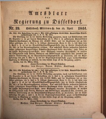 Amtsblatt für den Regierungsbezirk Düsseldorf Mittwoch 10. April 1844