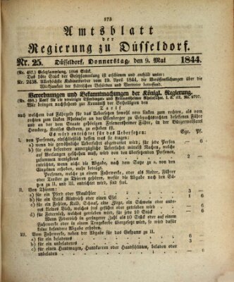 Amtsblatt für den Regierungsbezirk Düsseldorf Donnerstag 9. Mai 1844