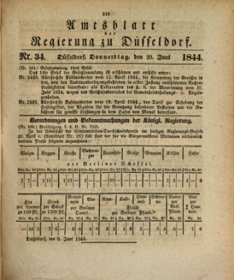 Amtsblatt für den Regierungsbezirk Düsseldorf Donnerstag 20. Juni 1844