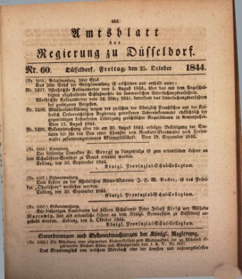 Amtsblatt für den Regierungsbezirk Düsseldorf Freitag 25. Oktober 1844