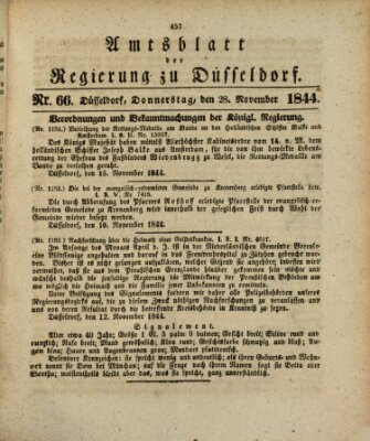 Amtsblatt für den Regierungsbezirk Düsseldorf Donnerstag 28. November 1844