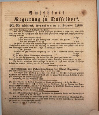 Amtsblatt für den Regierungsbezirk Düsseldorf Samstag 14. Dezember 1844