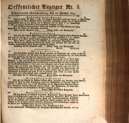 Amtsblatt für den Regierungsbezirk Düsseldorf Donnerstag 11. Januar 1844