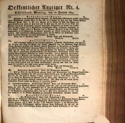 Amtsblatt für den Regierungsbezirk Düsseldorf Montag 15. Januar 1844