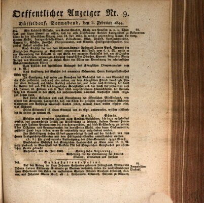 Amtsblatt für den Regierungsbezirk Düsseldorf Samstag 3. Februar 1844