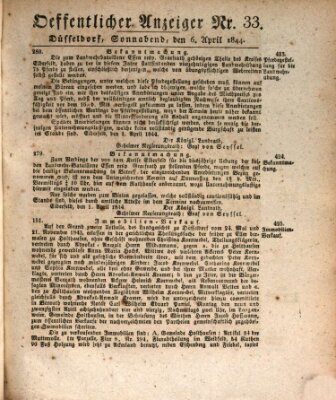 Amtsblatt für den Regierungsbezirk Düsseldorf Samstag 6. April 1844