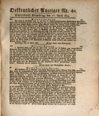 Amtsblatt für den Regierungsbezirk Düsseldorf Dienstag 23. April 1844