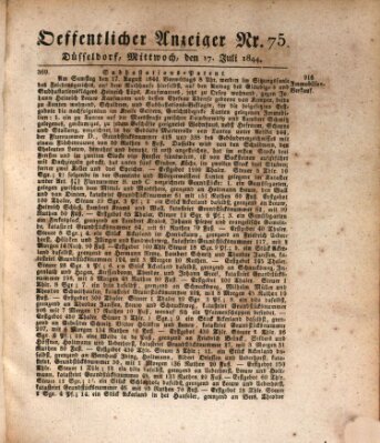 Amtsblatt für den Regierungsbezirk Düsseldorf Mittwoch 17. Juli 1844