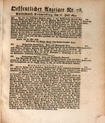 Amtsblatt für den Regierungsbezirk Düsseldorf Donnerstag 25. Juli 1844