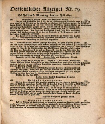 Amtsblatt für den Regierungsbezirk Düsseldorf Montag 29. Juli 1844