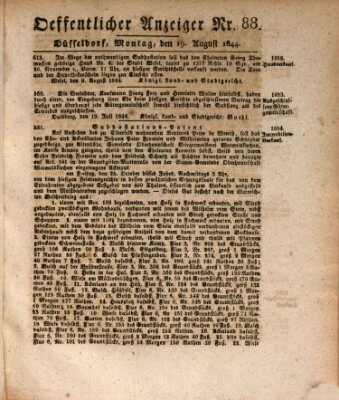 Amtsblatt für den Regierungsbezirk Düsseldorf Montag 19. August 1844