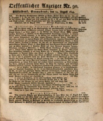 Amtsblatt für den Regierungsbezirk Düsseldorf Samstag 24. August 1844