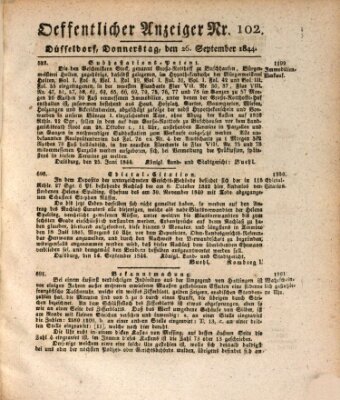 Amtsblatt für den Regierungsbezirk Düsseldorf Donnerstag 26. September 1844