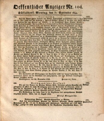 Amtsblatt für den Regierungsbezirk Düsseldorf Montag 30. September 1844