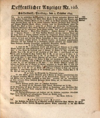 Amtsblatt für den Regierungsbezirk Düsseldorf Freitag 4. Oktober 1844