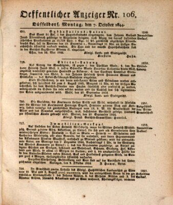 Amtsblatt für den Regierungsbezirk Düsseldorf Montag 7. Oktober 1844