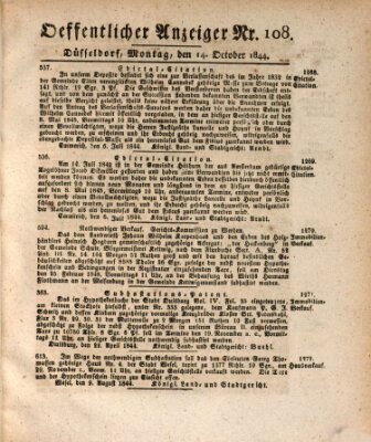 Amtsblatt für den Regierungsbezirk Düsseldorf Montag 14. Oktober 1844