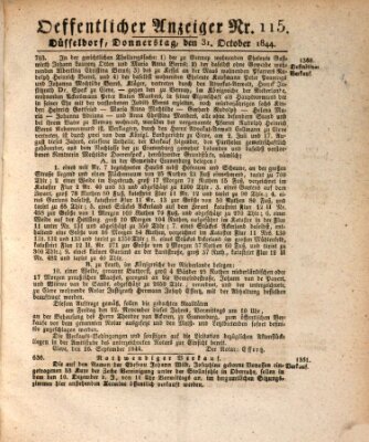 Amtsblatt für den Regierungsbezirk Düsseldorf Donnerstag 31. Oktober 1844