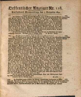 Amtsblatt für den Regierungsbezirk Düsseldorf Donnerstag 7. November 1844