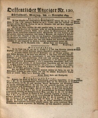 Amtsblatt für den Regierungsbezirk Düsseldorf Montag 11. November 1844